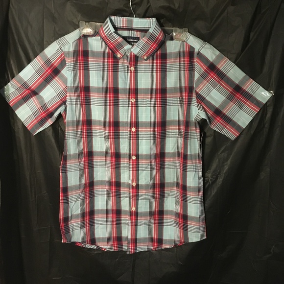 NWT BASIC EDITIONS Men's Plaid button size Small - Picture 4 of 4